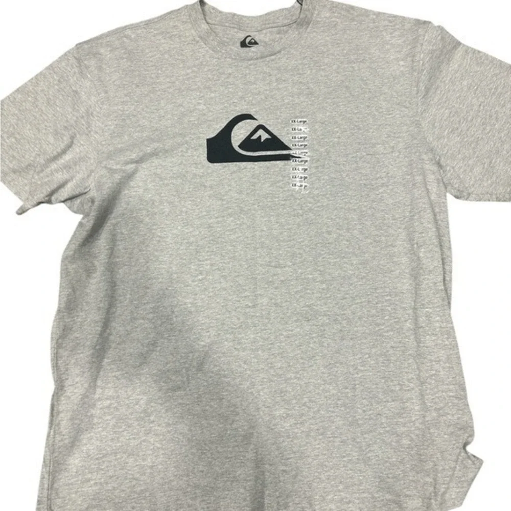 Quiksilver Mens XX Large Grey T Shirt Surf Logo Casual Short Sleeve